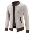 thumbnail image 2 of Mens Sweater Cardigan Full Zip Knitted Long Sleeve Sweaters Men Workout Outfits, 2 of 5