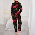 thumbnail image 6 of Goofa Cherry Printed Women’s 2 Piece Pajama Set Super,Pajamas Women's Long Sleeve Sleepwear Soft Button Down Loungewear Pjs Lounge Set Nightwear-X-Large, 6 of 9