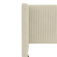 thumbnail image 6 of Mainstays Kelsey Upholstered Platform Bed Frame with Tufted Wingback Headboard, No Box Spring Required, Queen, Cream Velvet, 6 of 16