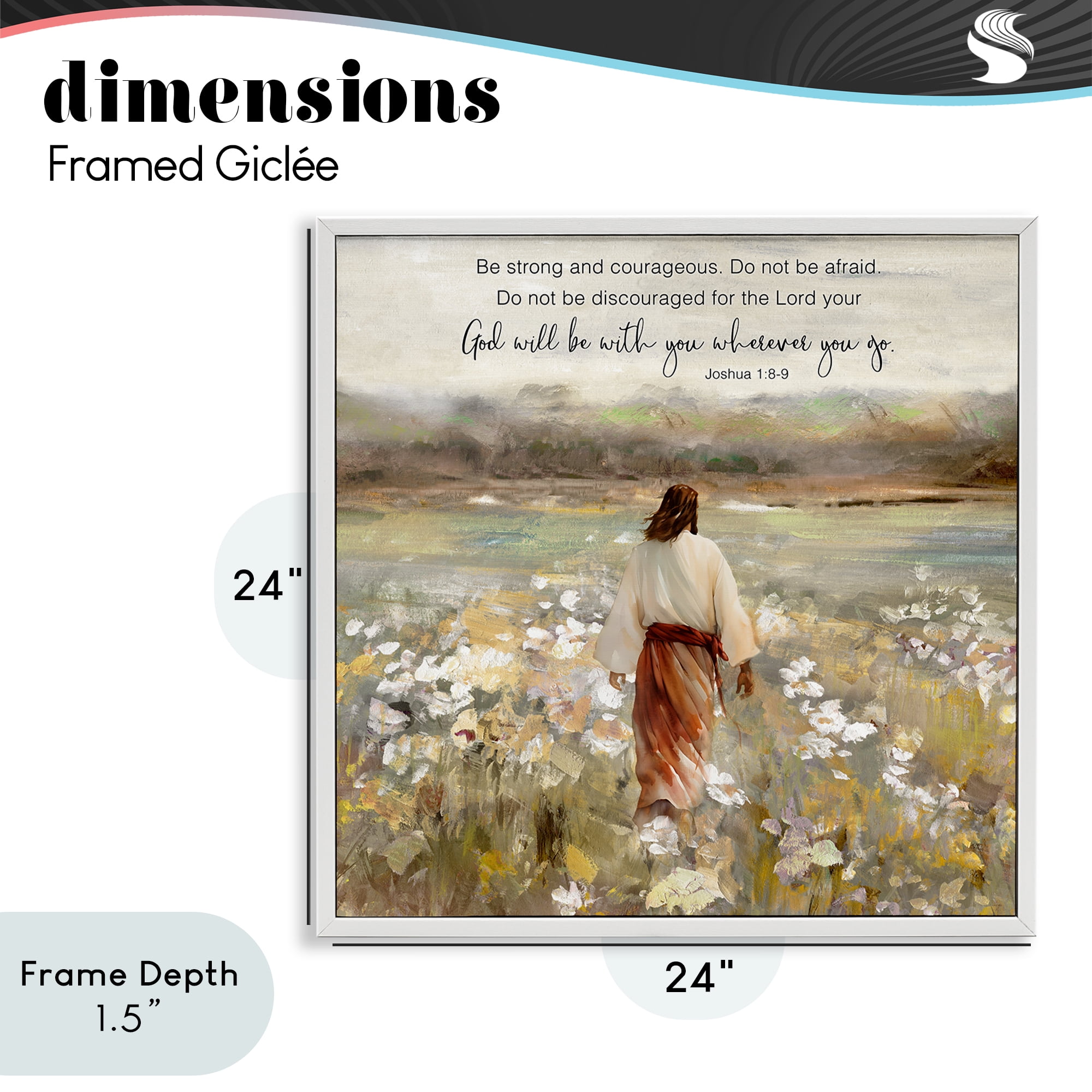 Stupell Industries God With You Wherever White Framed Giclee Art, design by Sally Swatland