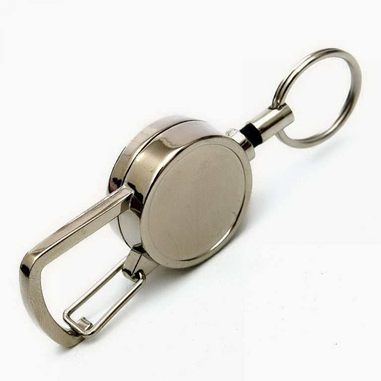 Stainless Steel EDC Retractable Key Chain Oval Shape Keychain Clip