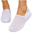 thumbnail image 6 of HomeDM Women's Walking Shoes Closed Toe Slip-On Comfort Summer Breathable Mesh Flat Sneakers, White Size 6, 6 of 9