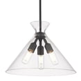 thumbnail image 1 of Golden Lighting 0511-3P BLK-CLR Malta 3 Light Pendant, Matte Black, 1 of 1