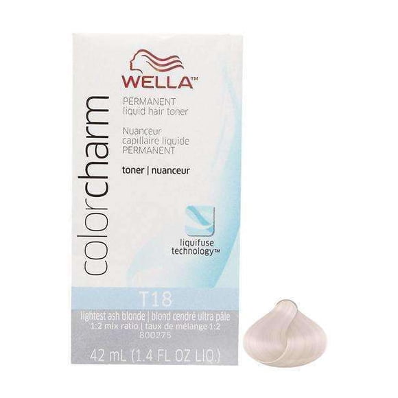 Wella Color Charm Permanent Liquid Hair Toner - T18 Lightest Ash Blonde