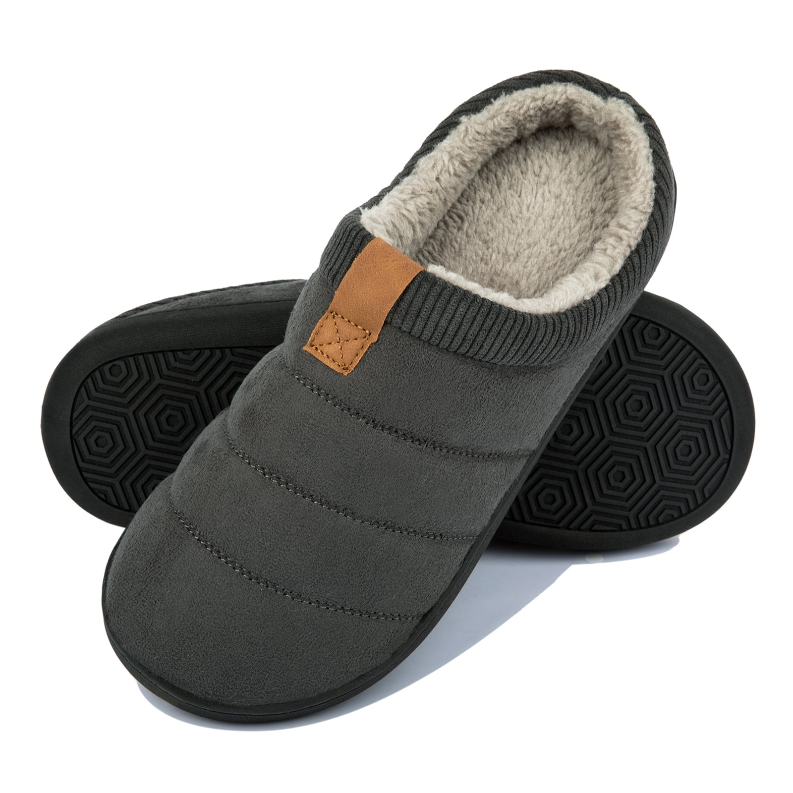 Mens Slippers Memory Foam Comfort Fuzzy 