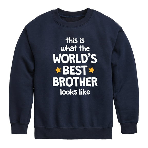 Instant Message - Worlds Best Brother - Toddler & Youth Crewneck Fleece Sweatshirt
