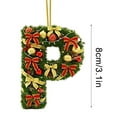 thumbnail image 2 of Adornos navideños personalizados para el árbol | Colgantes con monograma de 26 letras y diseño de gorro de Papá Noel, 2 of 5