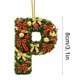 thumbnail image 2 of Adornos navideños artesanales decorativos para el árbol, monogramas decorativos acrílicos 2D con gorro de Papá Noel, 26 letras, adornos navideños colgantes para manualidades, decoración navideña para, 2 of 5