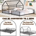 thumbnail image 5 of Bellemave Metal Twin over Twin House Bunk Bed with Guardrail and Ladder and Slide, Black, 5 of 8