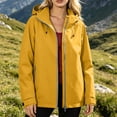 thumbnail image 3 of thefmos Women's Long Sleeve Jacket with Hood Trendy Solid Color Zip Up Outerwear Warm Lightweight Insulated Windbreaker Casual Fall Winter Clothes, Yellow L, 3 of 6