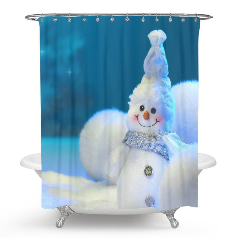 Christmas Clearance Christmas Shower Curtain Printing Waterproof