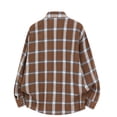 thumbnail image 5 of Tmtolofot Long Sleeve Shirts for Men Plaid Stand Collar Button Down Blouses Vintage Regular Fit T-Shirt Business Casual Outfits Basic Overshirt Jacket Going Out Tops 2026 Spring Fall Outfit|Brown|3XL, 5 of 9