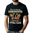 thumbnail image 1 of Proud Grandma & Grandpa Softball Player Cotton Tee - "She's Also My Favorite" Baseball Graphic, Casual Round Neck, Short Sleeve T-Shirt for Casual Attire, 1 of 8