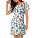 thumbnail image 2 of Easygdp Block Dinosaur Camisón de manga corta para mujer, informal, estampado, 2 of 6