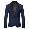 thumbnail image 5 of Fgnfyis Blazer for Men Mens Tailored Fit Suit Coat for Business Party Wedding and Events with Stylish Collar Design Versatile Mens Jacket Dark Blue L, 5 of 6