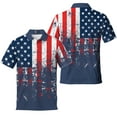 thumbnail image 2 of Polo American Flag Hawaiian Shirts For Men Golf Polos Short Sleeve Performance Golf Shirts Mens Golf Shirt Moisture Wicking Dry Fit 1, 2 of 6
