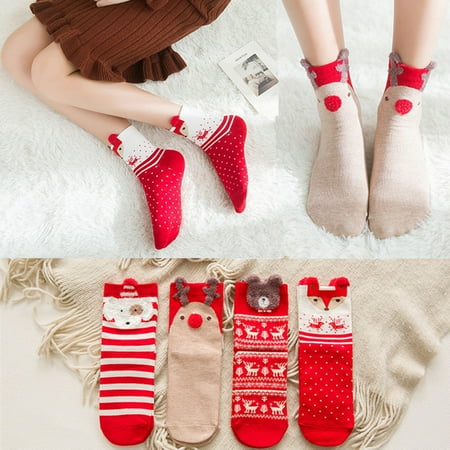 

Biplut 3D Christmas Reindeer Dog Animal Baby Boys Girl Warm Middle Tube Crew Socks