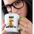 thumbnail image 2 of 3drose, Duck Brain Aneurysms Awareness Ribbon Cause Design, 11oz Two-tone Green Mug, 2 of 6