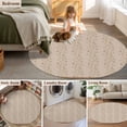 thumbnail image 5 of Round Area Rugs Collection 4 Ft, Pink Brown Floral Non-Slip Residential Carpet, Spring Flowers Indoor Crawling Mats Runner Rugs for Living Room/Dining Room/Bedroom, 5 of 8