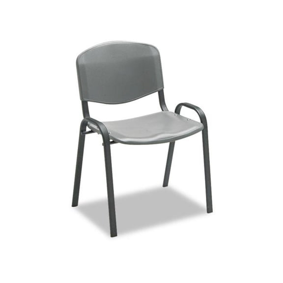 Safco Stack Stacking Chair in Charcoal (Set of 4)