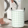 thumbnail image 4 of Laundry Basket, Light green white Checkered Waterproof Laundry Hamper with Padded Handles, Clothes Hamper for Laundry, Bedroom, Dorm, Towels, Laundry Bin Easy Storage, 4 of 6