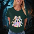 thumbnail image 6 of TOWED22 Halloween Shirts for Women Bow Ghost Shirt Cute Spooky Tshirt Fall Flower Graphic Tees Short Sleeve Casual Tops(Dark Green,XXL), 6 of 8
