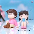 thumbnail image 1 of 2 uds Mini figura de pareja de Navidad muñeca DIY bonsái de jardín decoración ornamento chico juguete figura en miniatura estatua de personas artesanía de resina, 1 of 4