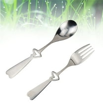 STOBOK Spoon and Fork Set with Hollow Out Design for Daily Use 2 Piece Set