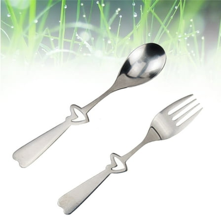 STOBOK Heart Shape Stainless Steel Cutlery Set Ideal for Office and Household