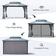 thumbnail image 5 of Meetleisure 10x13ft Outdoor Hardtop Gazebo with Double-Tier Polycarbonate Roof, Aluminum Frame Gazebo with Netting and Curtain Included, Suitable for Lawn Backyard Patio, Gray, 5 of 11