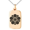 thumbnail image 1 of Stainless Steel Sagara Samurai Crest Engraved Small Rectangle Dog Tag Charm Pendant Necklace, 1 of 1
