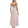 thumbnail image 3 of Aofany Women's Satin Nightgown Dress Silk Lace Sleeveless Long Chemise Lingerie Sleepwear, 3 of 3