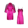 thumbnail image 1 of Richie House Women's Solid Satin Robe Set with Slip Dress RHW2591, 1 of 2