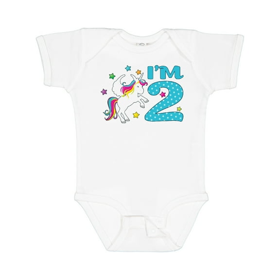 Inktastic I'm Two- Unicorn Second Birthday Boys or Girls Baby Bodysuit
