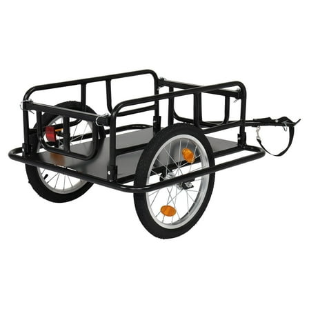 PEXMOR Foldable Bike Cargo Trailer,Bicycle Wagon Storage Trailer with Universal Bike Hitch,16" Wheel
