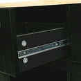 thumbnail image 4 of Xspracer Kitchen Cart with Rubber wood Drop-Leaf Countertop ,Cabinet door internal storage racks,Kitchen Island on 5 Wheels with Storage Cabinet and 3 Drawers for Dinning Room, Black, 4 of 15
