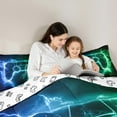 thumbnail image 5 of Castle Fairy Twin 2-Piece Teens Green Blue Gamepads Abstract Lightning Comforter Set, 5 of 8