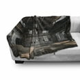 thumbnail image 3 of Industrial Soft Flannel Fleece Blanket, Inside a Hangar Old Architecture Construction Urban Life Timeworn Windows, Cozy Plush for Indoor and Outdoor Use, 50" x 70", Brown White Grey, by Ambesonne, 3 of 6