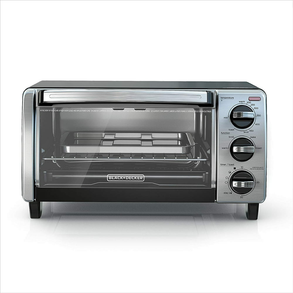 BLACK+DECKER 4Slice Toaster Oven with Natural Convection, Black
