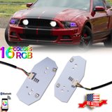Bluetooth Control RGBW Multicolor LED DRL Board Lighting For 15-17 Ford Mustang