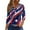 Dark Blue, variant on ASDFVBKG Patriotic 3/4 Sleeve Shirts for Women V Neck Graphic Tees Summer Festival Trendy Striped Stars Casual Loose Fit 4th Of July Blouses S