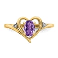 thumbnail image 5 of 14K Yellow Gold Ring Band with Stones (02) February Amethyst Oval Purple Diamond Round, 5 of 5