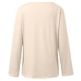 thumbnail image 5 of Bmisegm Long Sleeve Tops for Women V Neck Casual Blouse Loose Fit Solid Color Tops Everyday Womens Tops Khaki XXXL, 5 of 6