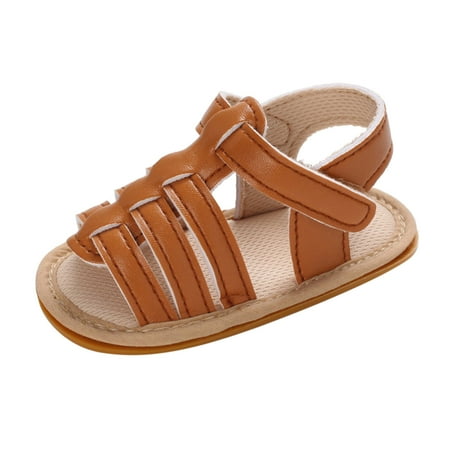 

ZRBYWB Kids Sandals Spring And Summer Children Baby Toddler Shoes Boys And Girls Sandals Flat Bottom Light Open Toe Hook Loop Solid Leopard Print Roman Style