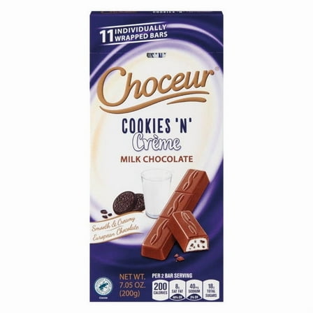 Cookies & Milk Creme Filled Chocolate Bars, 11 count- Pack of 2