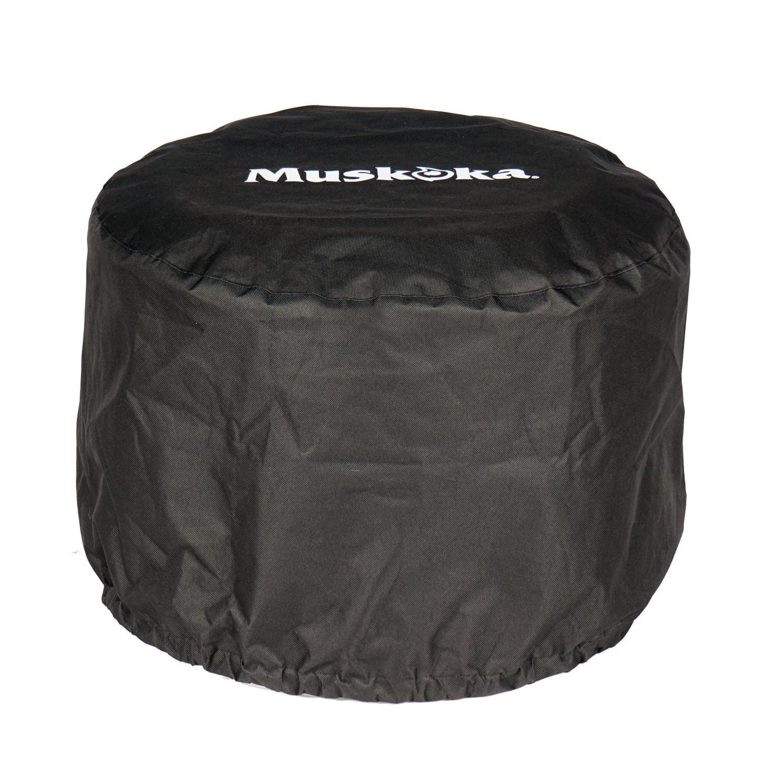 Muskoka 19.5" Black Steel/Stainless Steel Smokeless Wood Fire Pit with Lid, Poker & Protective Cover