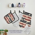 thumbnail image 5 of 5 Pcs Kitchen Set Heat Resistant Oven Mitts and Non-Slip Pot Holders with Adjustable Cooking Apron American Flag and Animals, 5 of 6