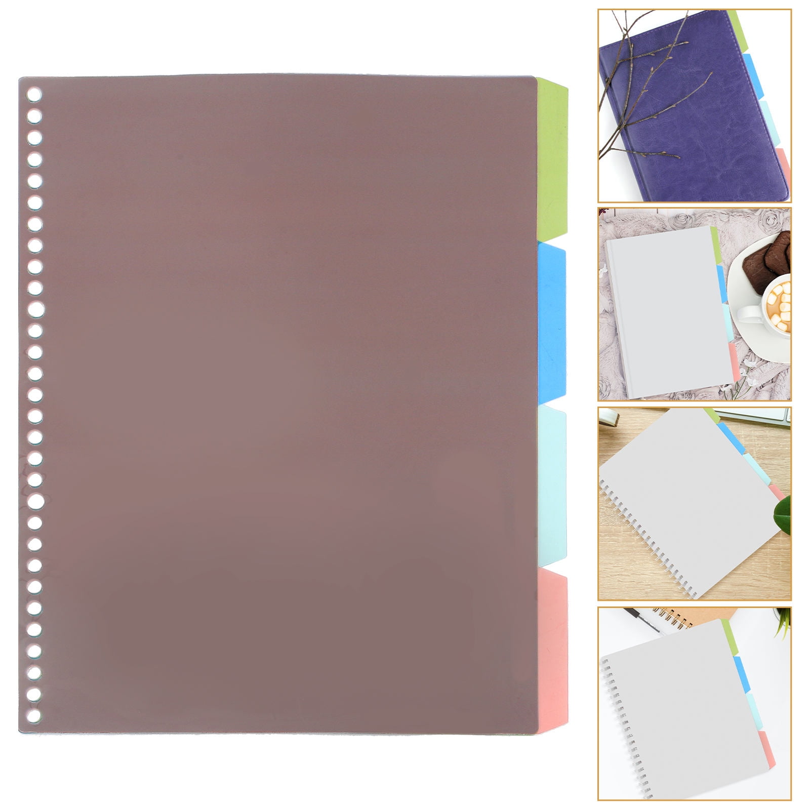 Raindrops 4pcs Page Tab Binder for Organization Plastic Binder Divider Assorted Color for Teachers Back to School