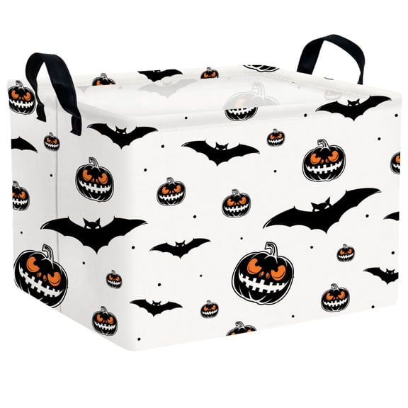 NIETEIN Large Halloween Candy Basket Kid & Baby Friendly Home & Party Decor (Black Bat Pumpkin)