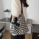 thumbnail image 1 of Bolso de ganchillo de tablero de ajedrez para mujer, bolso de mano tejido de gran capacidad, regalos para niñas, 1 of 8